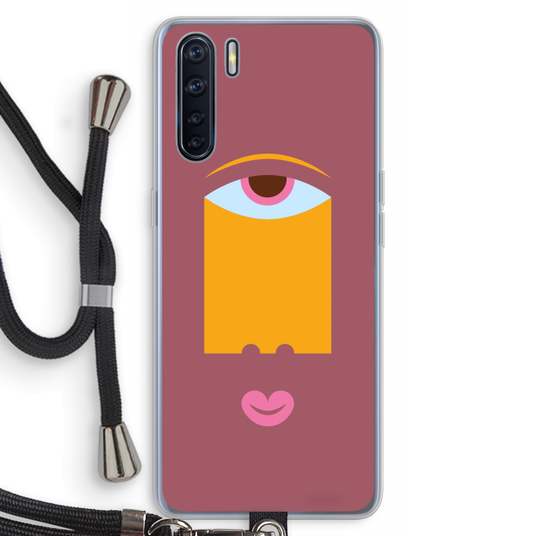 Mono V: Oppo A91 Transparant Hoesje met koord