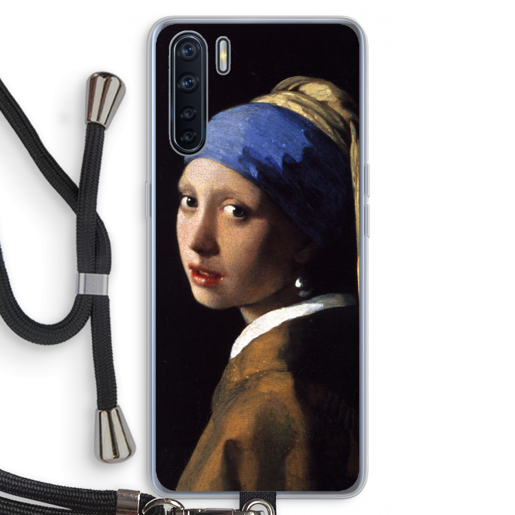 The Pearl Earring: Oppo A91 Transparant Hoesje met koord