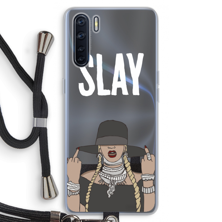 Slay All Day: Oppo A91 Transparant Hoesje met koord