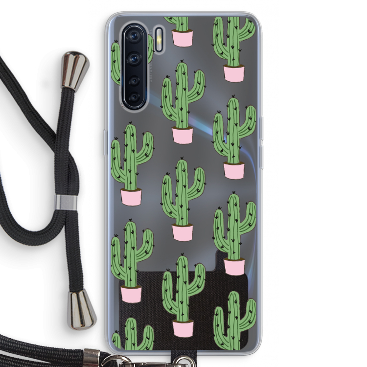 Cactus Lover: Oppo A91 Transparant Hoesje met koord