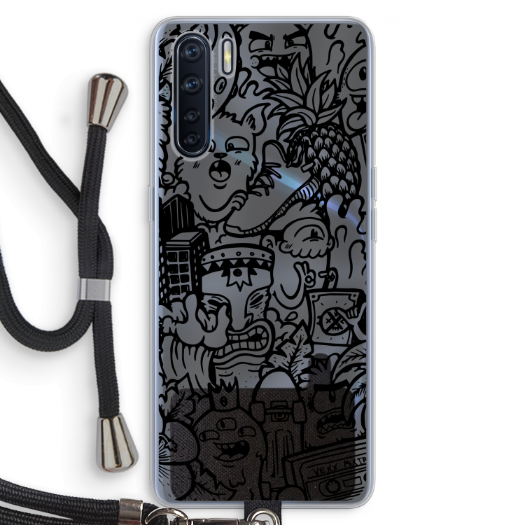 Vexx Black Mixtape: Oppo A91 Transparant Hoesje met koord