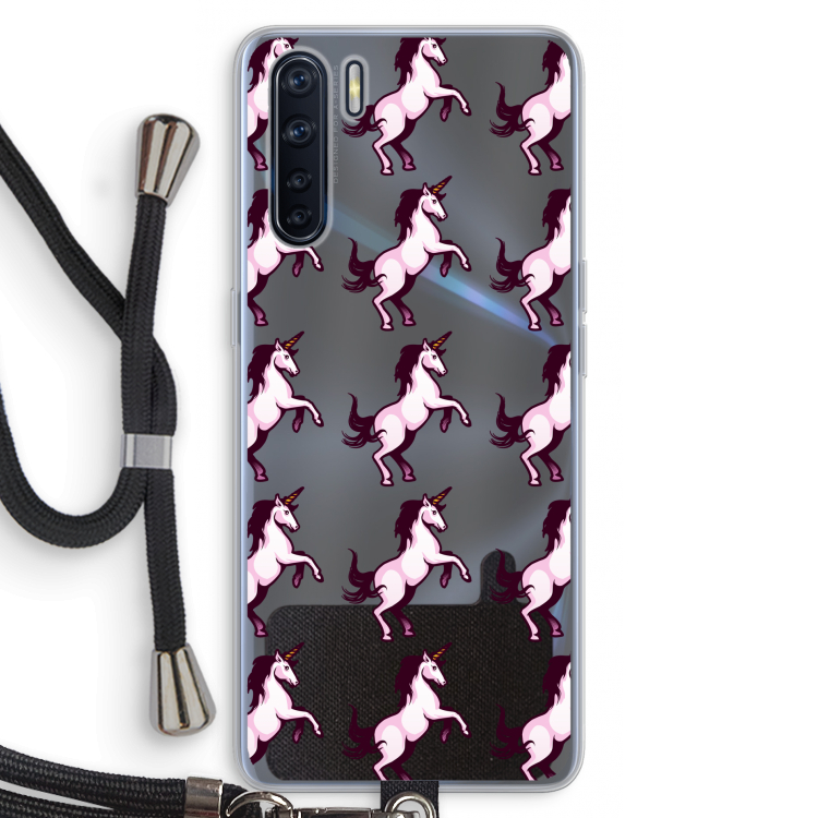 Musketon Unicorn: Oppo A91 Transparant Hoesje met koord