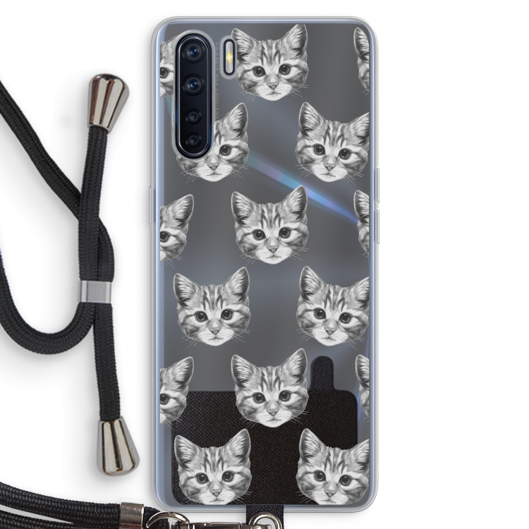 Kitten: Oppo A91 Transparant Hoesje met koord