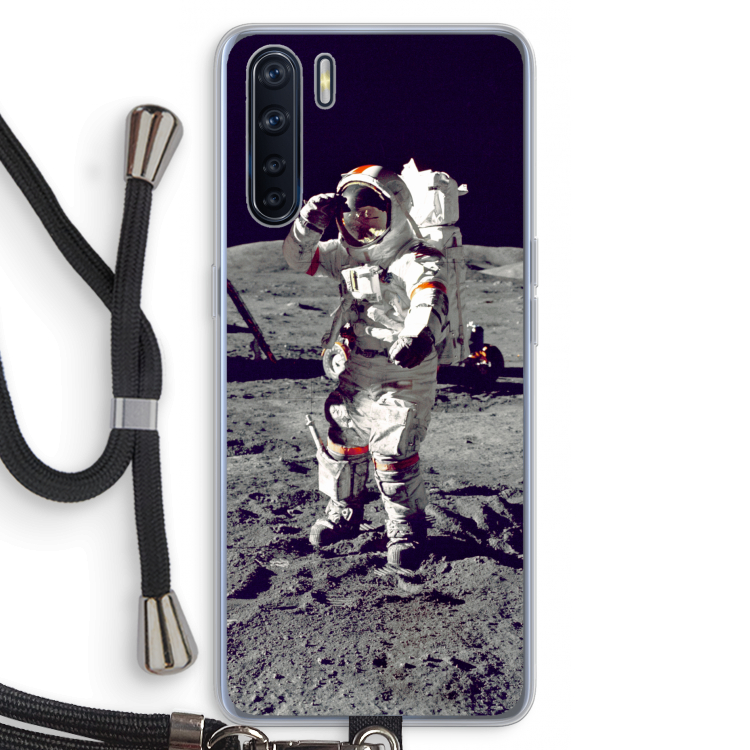 Spaceman: Oppo A91 Transparant Hoesje met koord