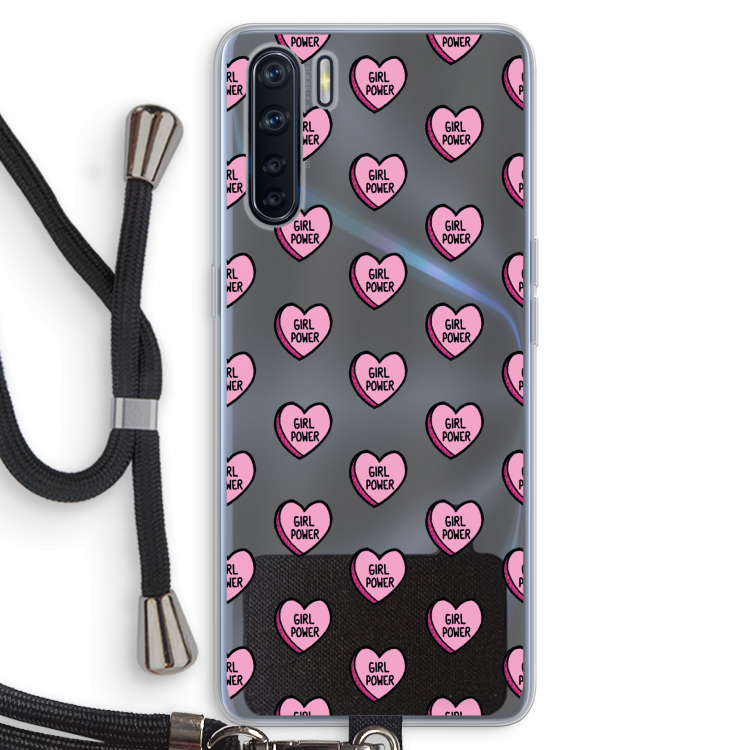 GIRL POWER: Oppo A91 Transparant Hoesje met koord