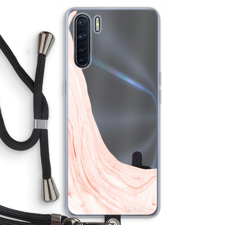 Peach bath: Oppo A91 Transparant Hoesje met koord
