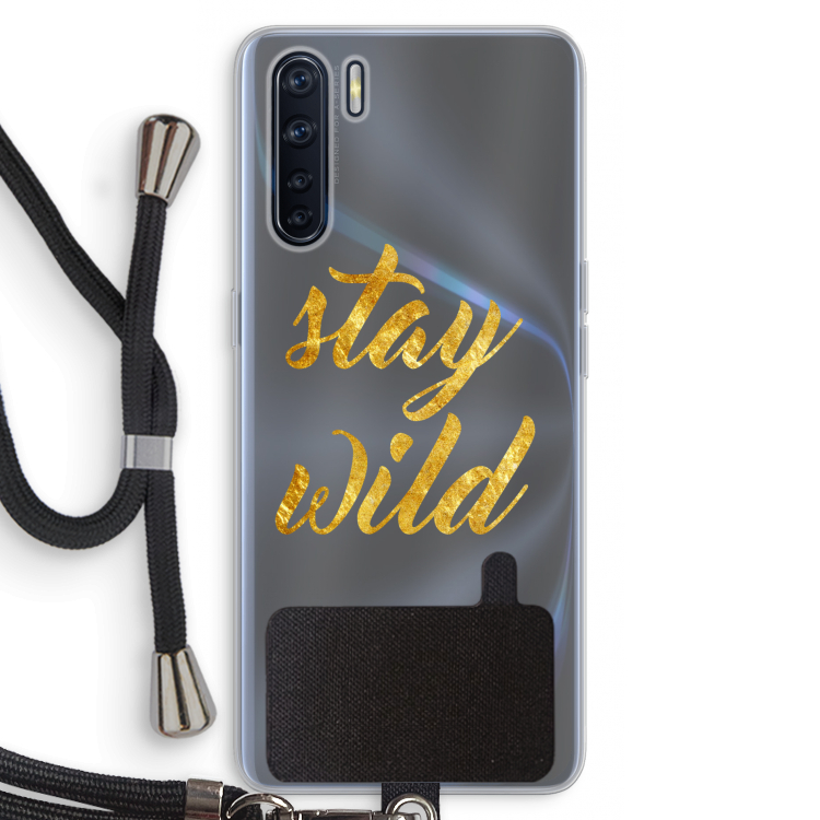Stay wild: Oppo A91 Transparant Hoesje met koord