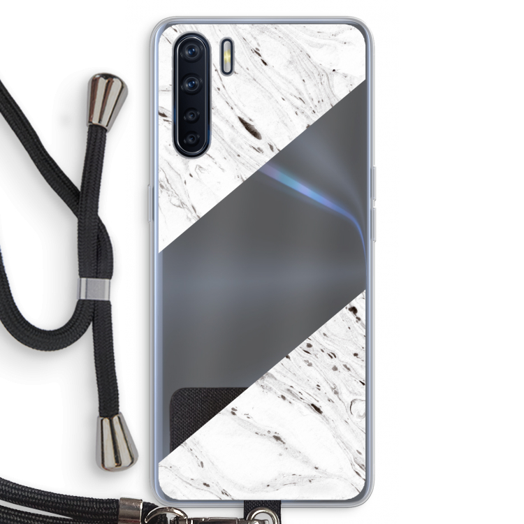 Biggest stripe: Oppo A91 Transparant Hoesje met koord