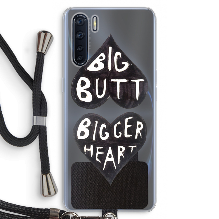 Big butt bigger heart: Oppo A91 Transparant Hoesje met koord
