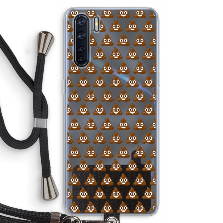 Poop emoji: Oppo A91 Transparant Hoesje met koord