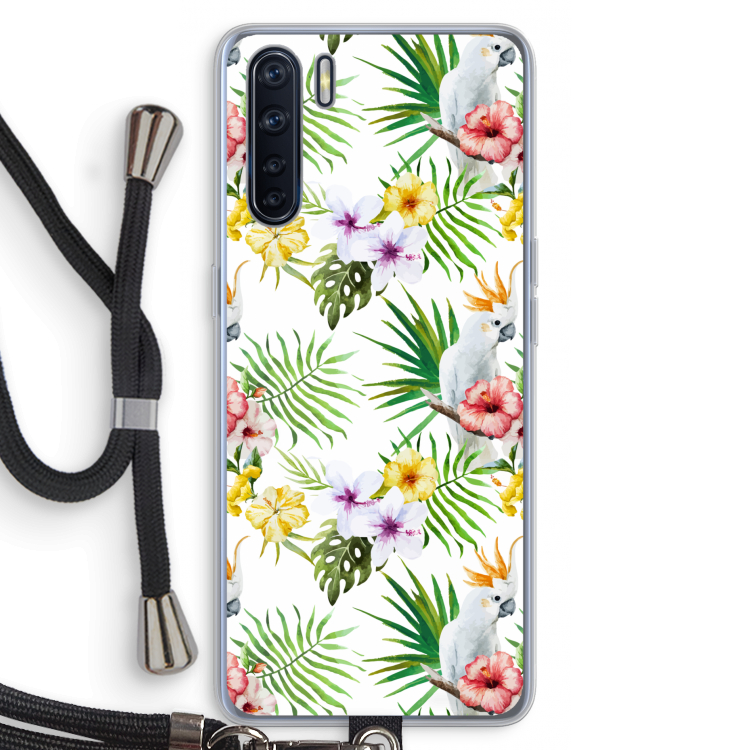 Gele kuif: Oppo A91 Transparant Hoesje met koord