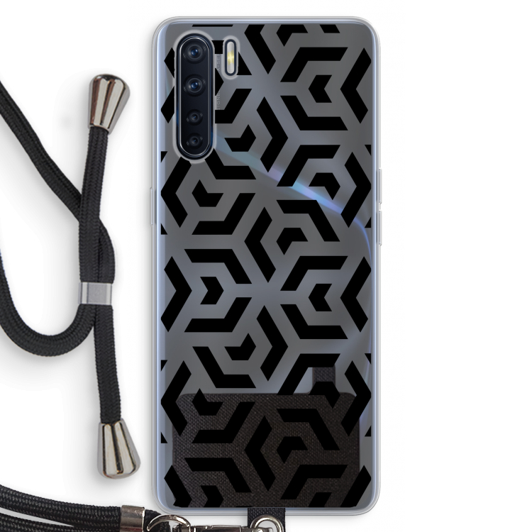 Crazy pattern: Oppo A91 Transparant Hoesje met koord