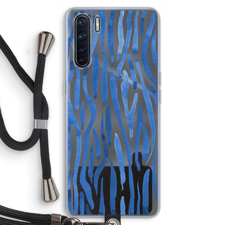 Blauwe nerven: Oppo A91 Transparant Hoesje met koord