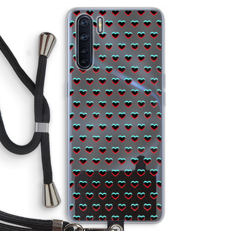 Hartjes: Oppo A91 Transparant Hoesje met koord