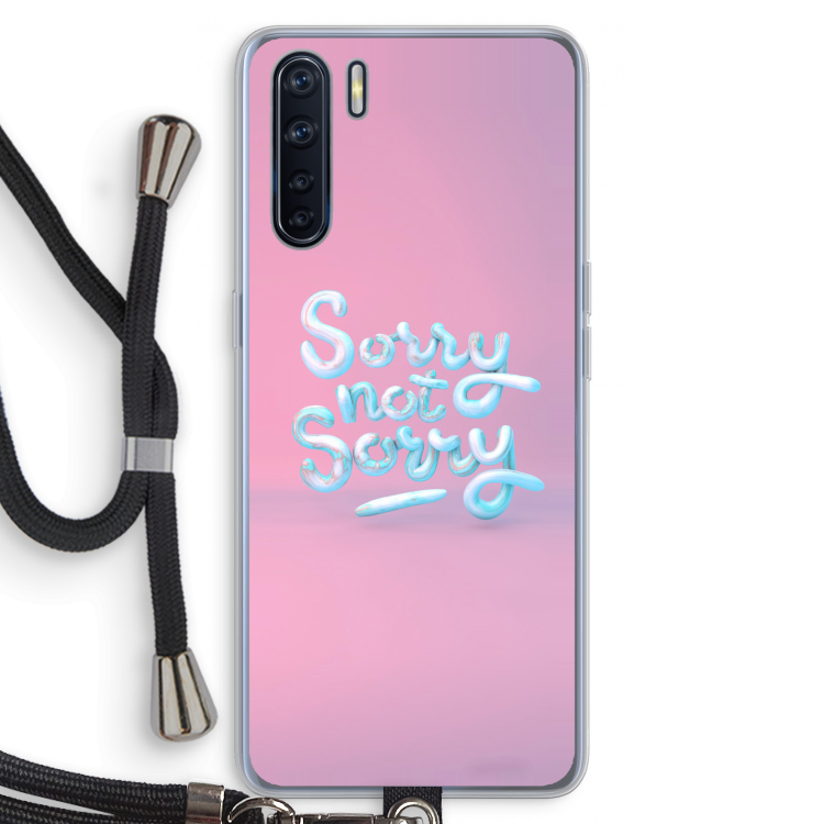 Sorry not sorry: Oppo A91 Transparant Hoesje met koord