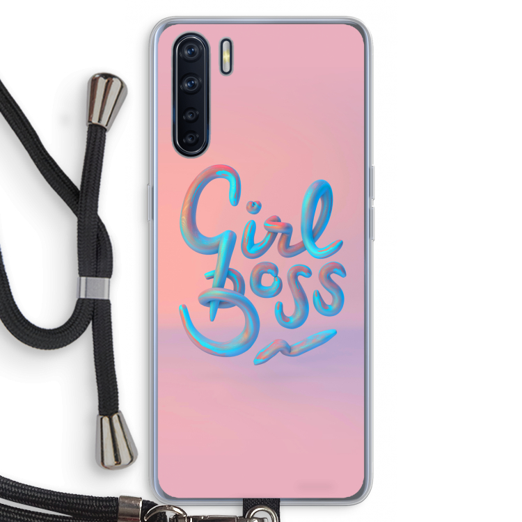 Girl boss: Oppo A91 Transparant Hoesje met koord