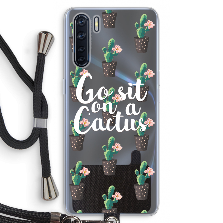 Cactus quote: Oppo A91 Transparant Hoesje met koord