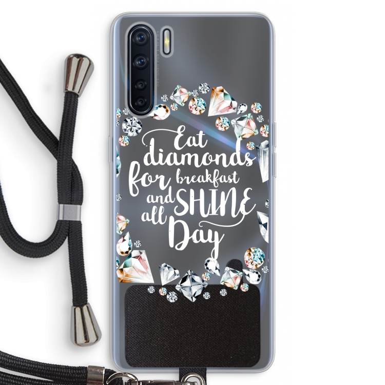 Diamonds: Oppo A91 Transparant Hoesje met koord