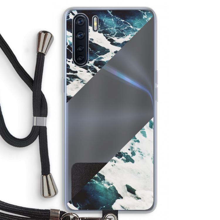 Golven: Oppo A91 Transparant Hoesje met koord