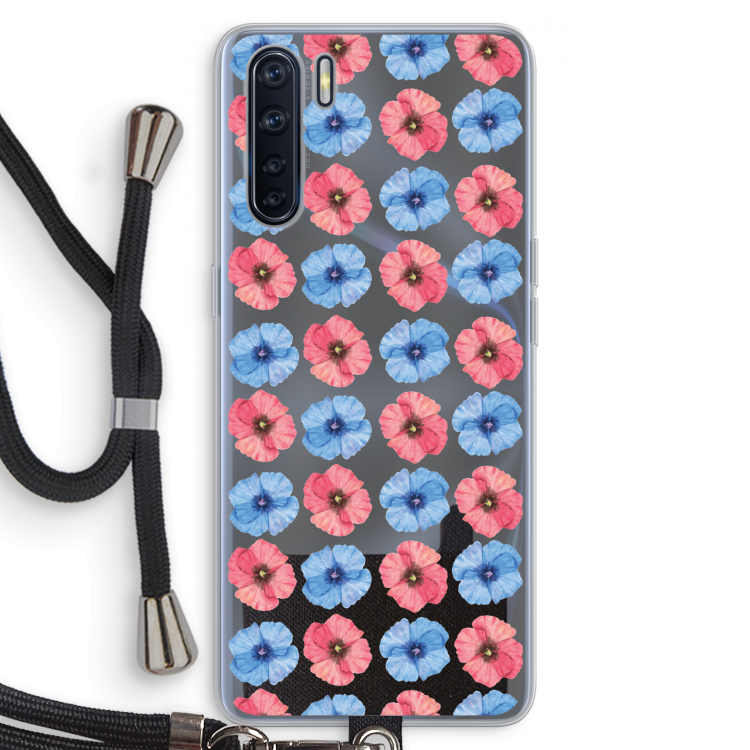 Klaproosjes: Oppo A91 Transparant Hoesje met koord
