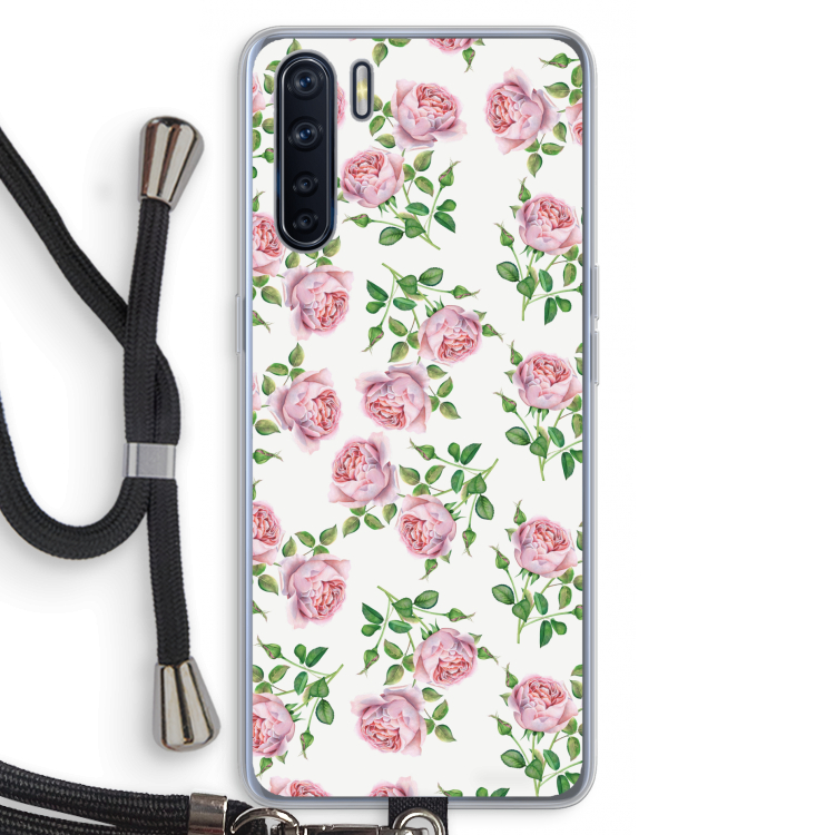 Kleine roosjes: Oppo A91 Transparant Hoesje met koord