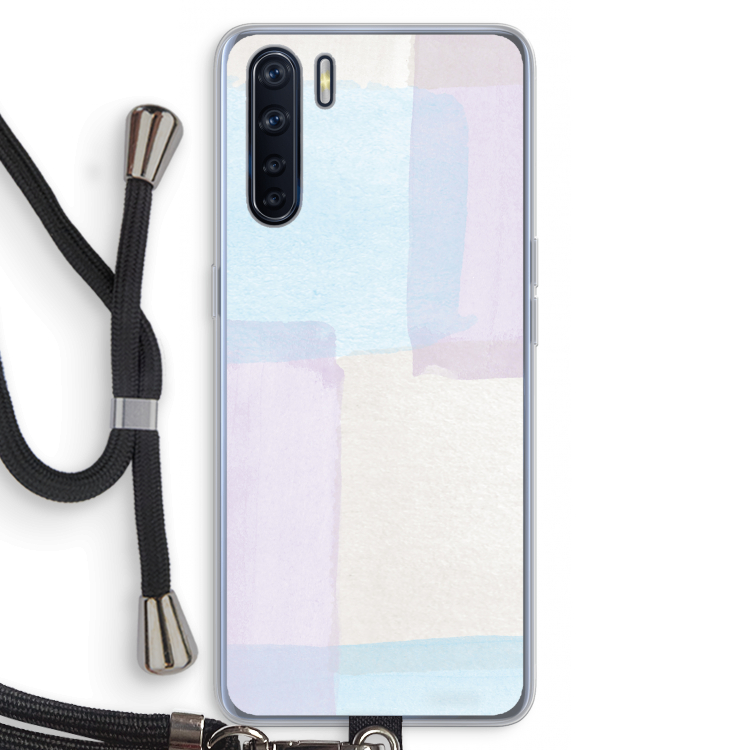 Square pastel: Oppo A91 Transparant Hoesje met koord