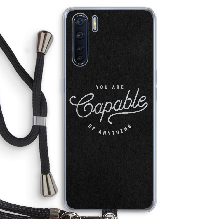 Capable: Oppo A91 Transparant Hoesje met koord