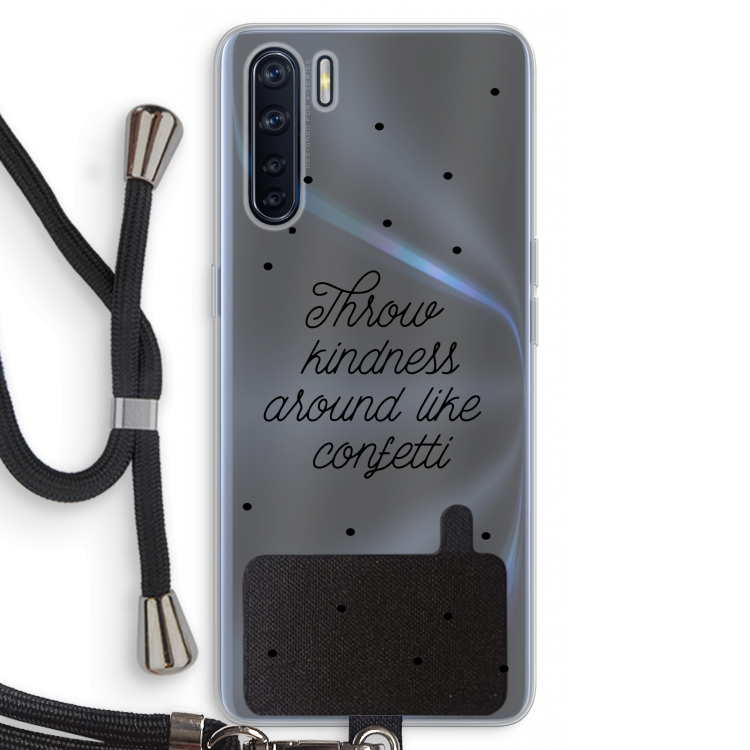 Confetti: Oppo A91 Transparant Hoesje met koord