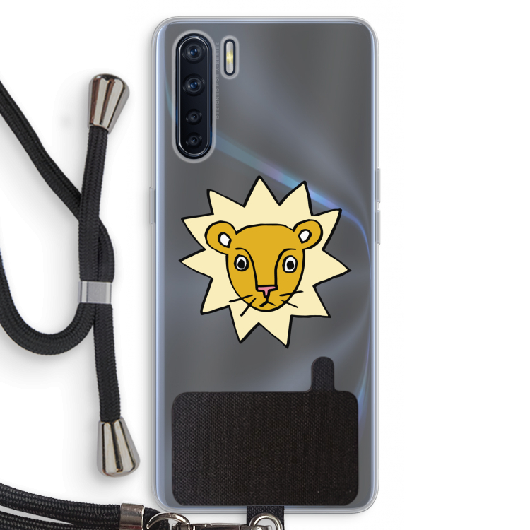 Kleine leeuw: Oppo A91 Transparant Hoesje met koord