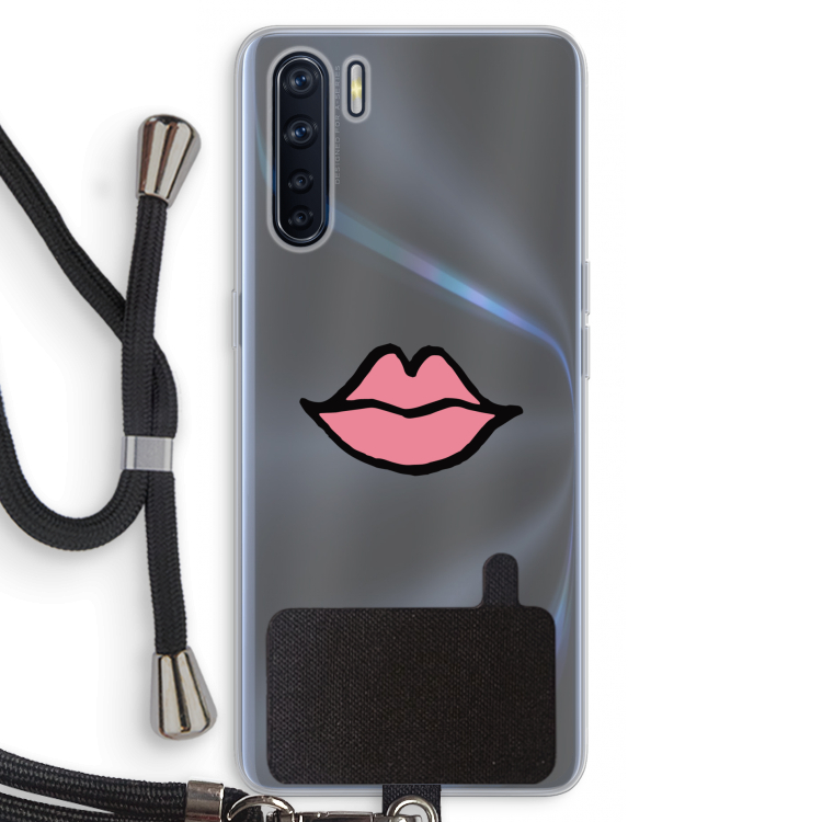 Kusje: Oppo A91 Transparant Hoesje met koord