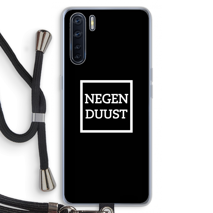 Negenduust black: Oppo A91 Transparant Hoesje met koord
