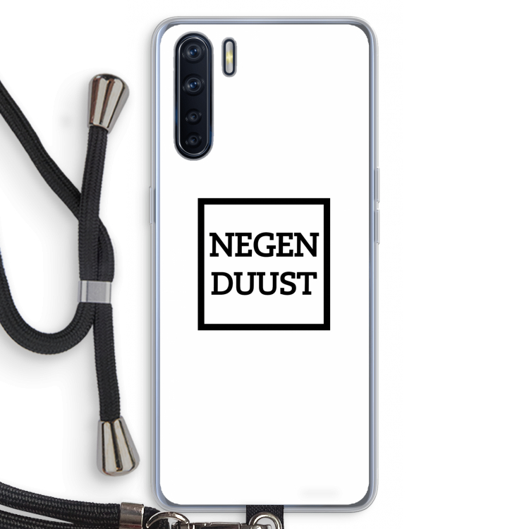 Negenduust vierkant: Oppo A91 Transparant Hoesje met koord