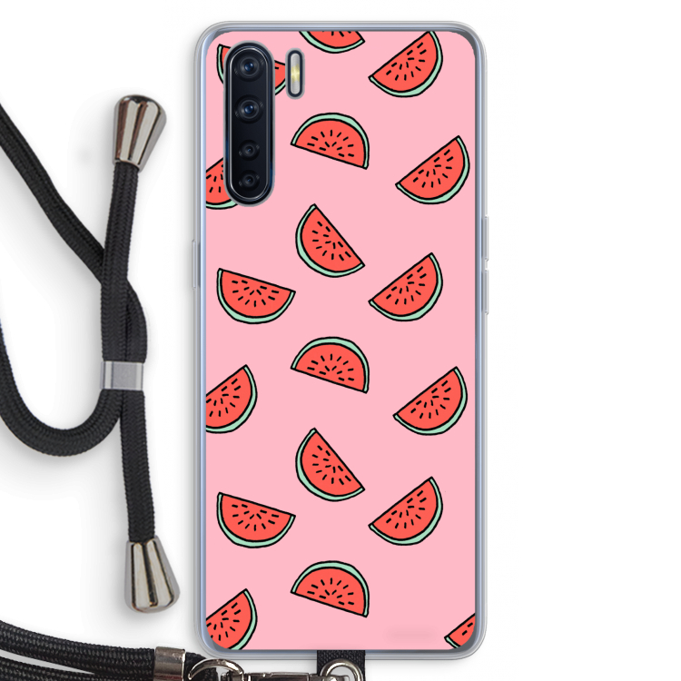 Watermeloen: Oppo A91 Transparant Hoesje met koord