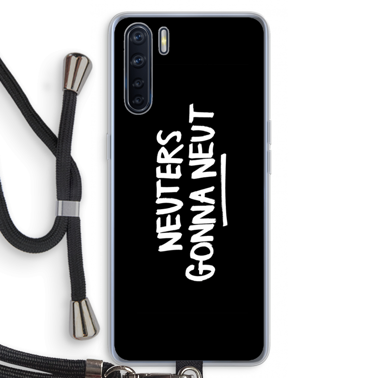 Neuters (zwart): Oppo A91 Transparant Hoesje met koord