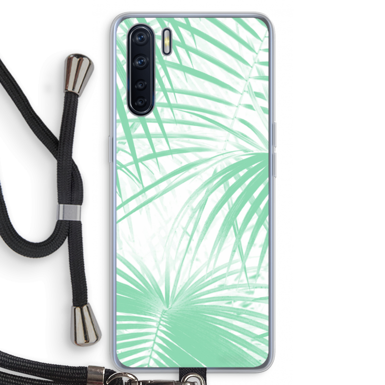 Palmbladeren: Oppo A91 Transparant Hoesje met koord