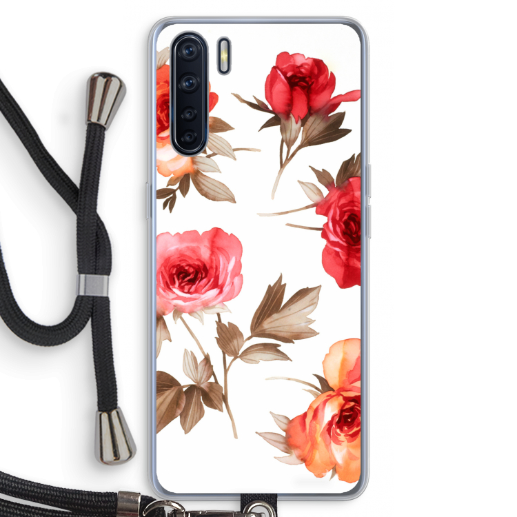 Roosjes: Oppo A91 Transparant Hoesje met koord