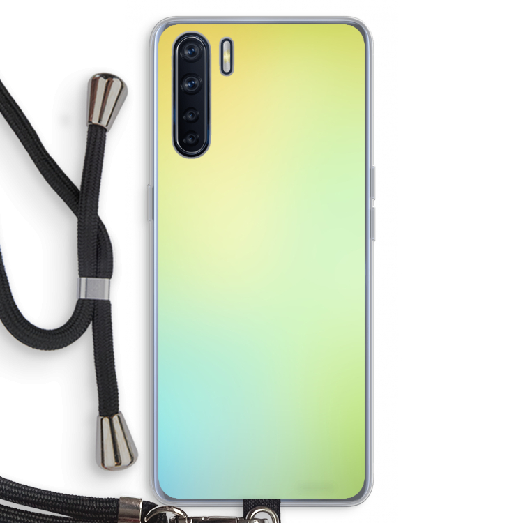 Minty mist pastel: Oppo A91 Transparant Hoesje met koord