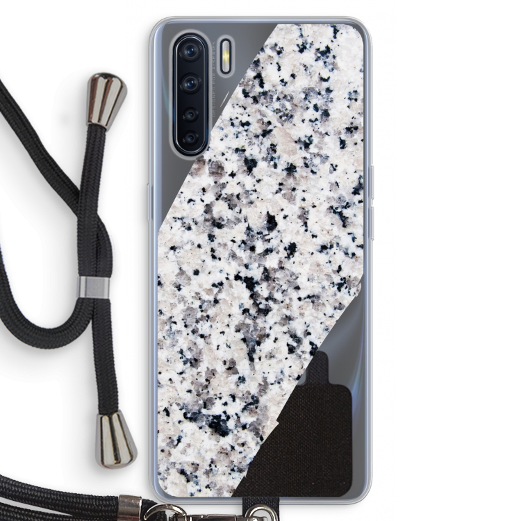 Gespikkelde marmer: Oppo A91 Transparant Hoesje met koord