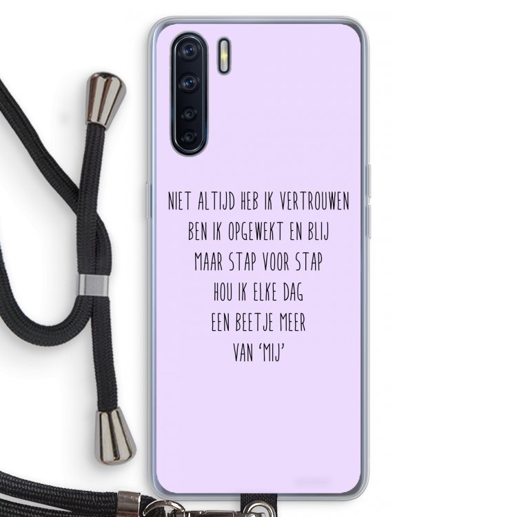 Zelfvertrouwen: Oppo A91 Transparant Hoesje met koord