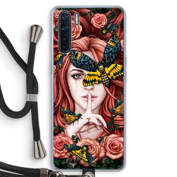Lady Moth: Oppo A91 Transparant Hoesje met koord