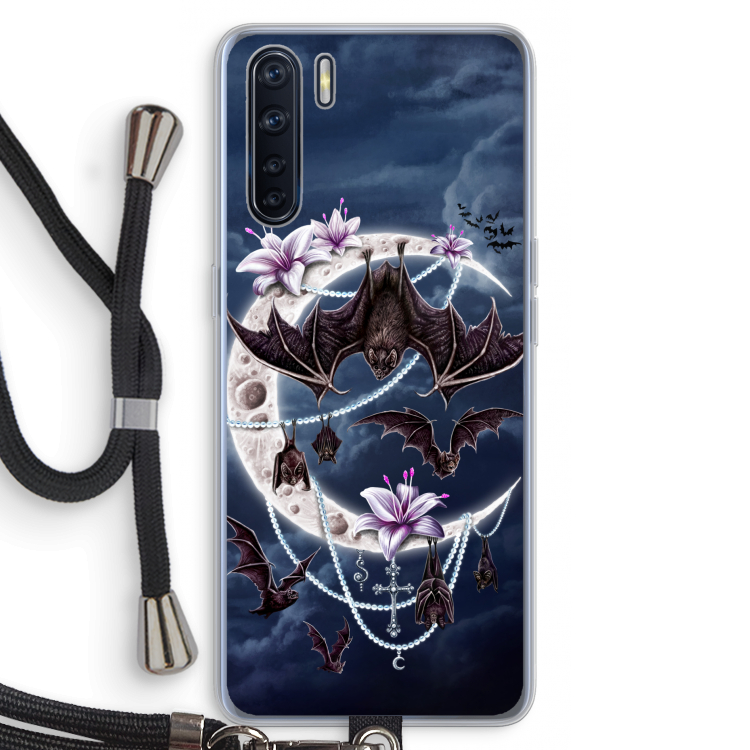 Vleermuizen Maan: Oppo A91 Transparant Hoesje met koord