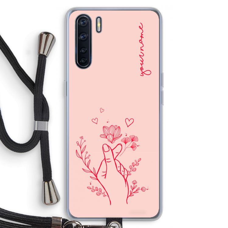 Giving Flowers: Oppo A91 Transparant Hoesje met koord