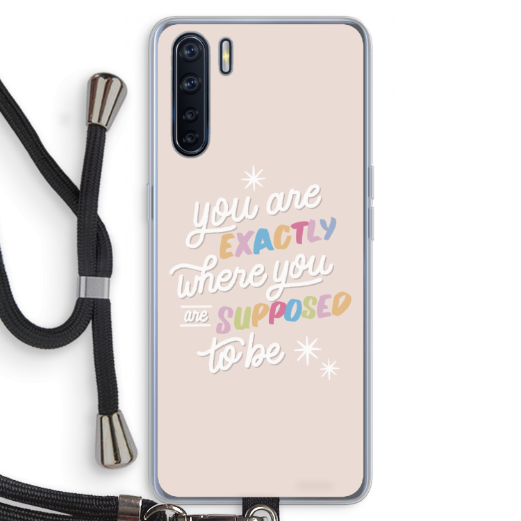 Right Place: Oppo A91 Transparant Hoesje met koord