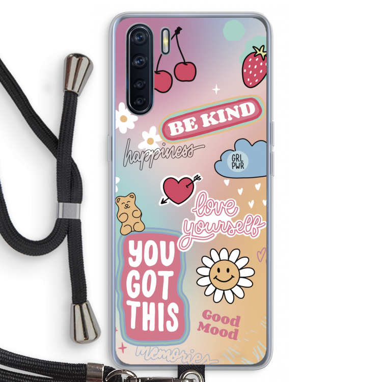 Positivity: Oppo A91 Transparant Hoesje met koord