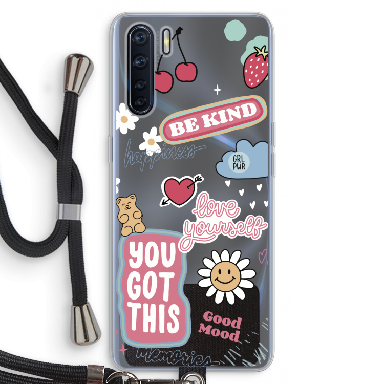 Positivity: Oppo A91 Transparant Hoesje met koord