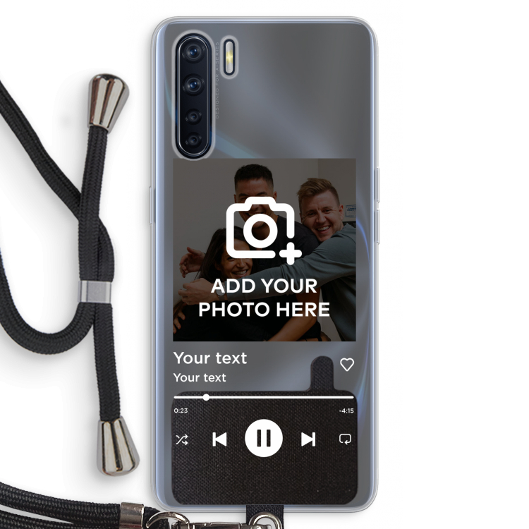Music Player: Oppo A91 Transparant Hoesje met koord