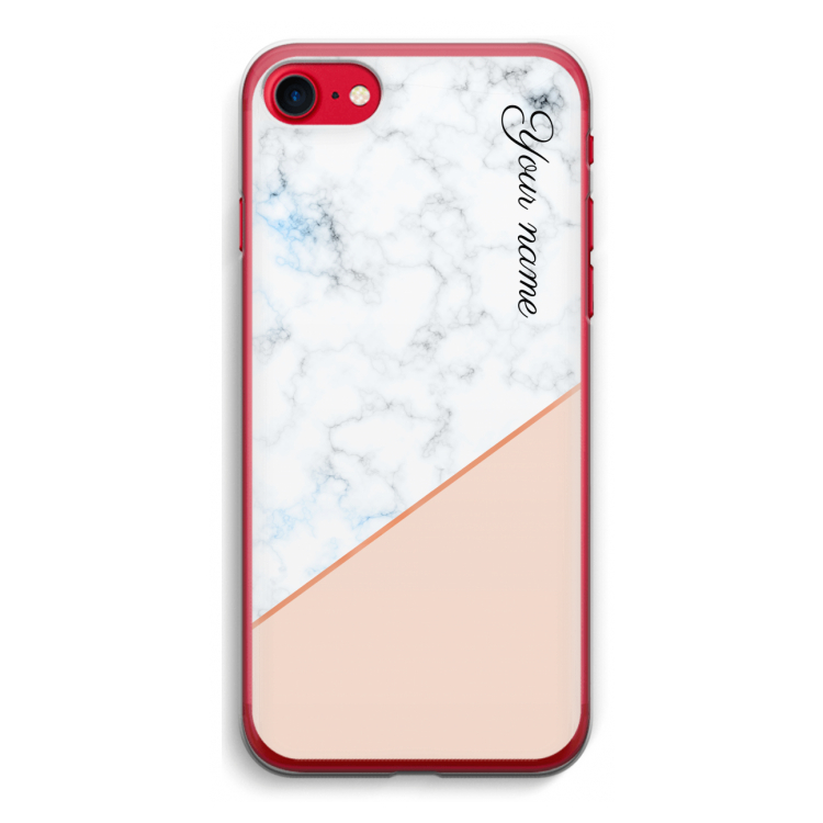 Marmer in stijl: iPhone SE 2020 Transparant Hoesje