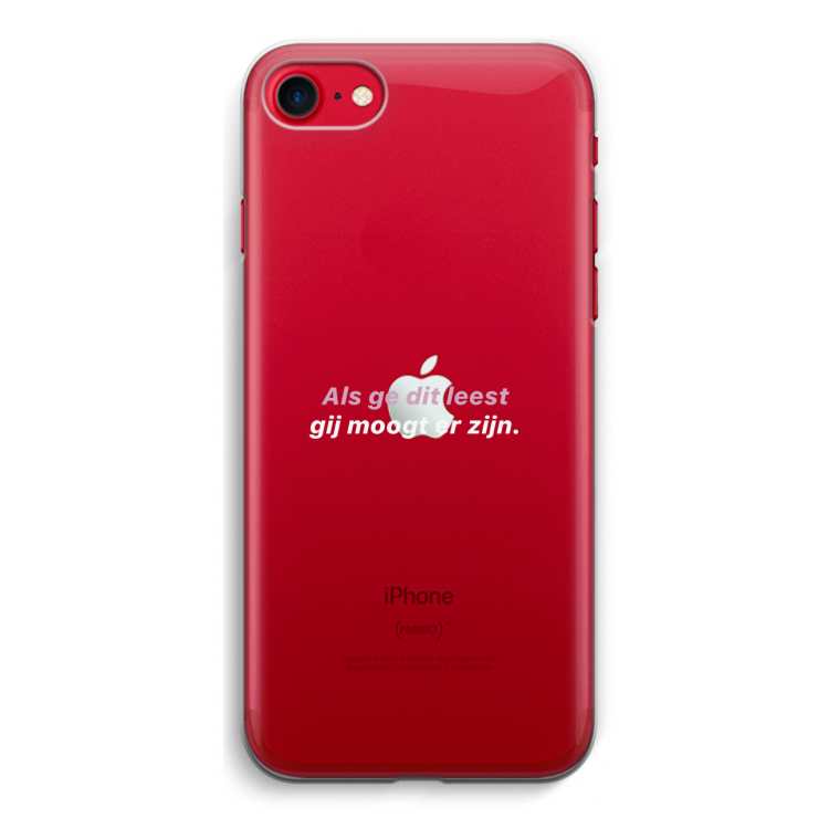 gij moogt er zijn: iPhone SE 2020 Transparant Hoesje
