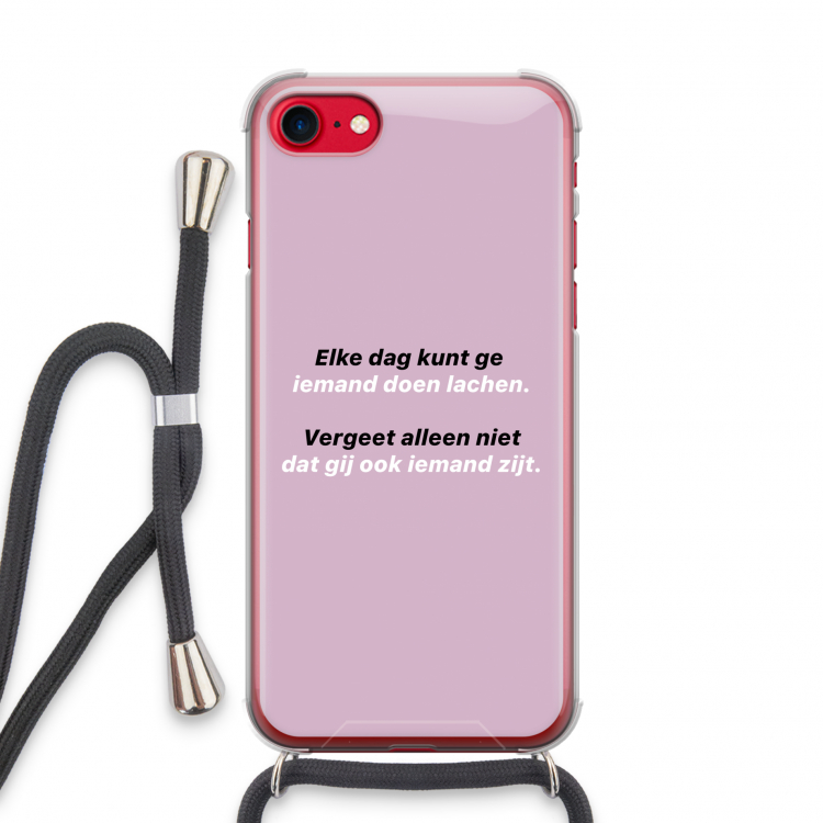 gij zijt ook iemand: iPhone SE 2020 Transparant Hoesje met koord