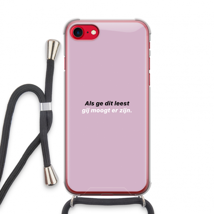 gij moogt er zijn: iPhone SE 2020 Transparant Hoesje met koord